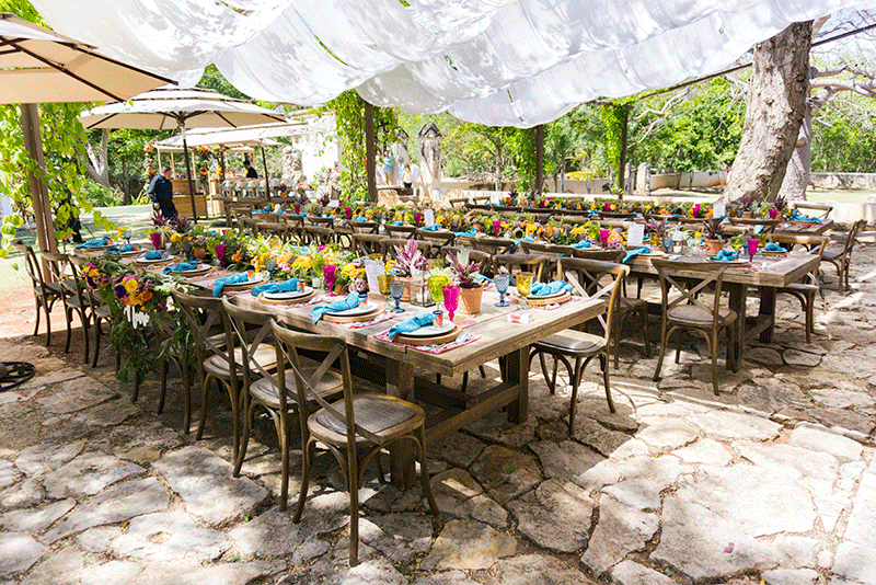 Montaje de catering en boda