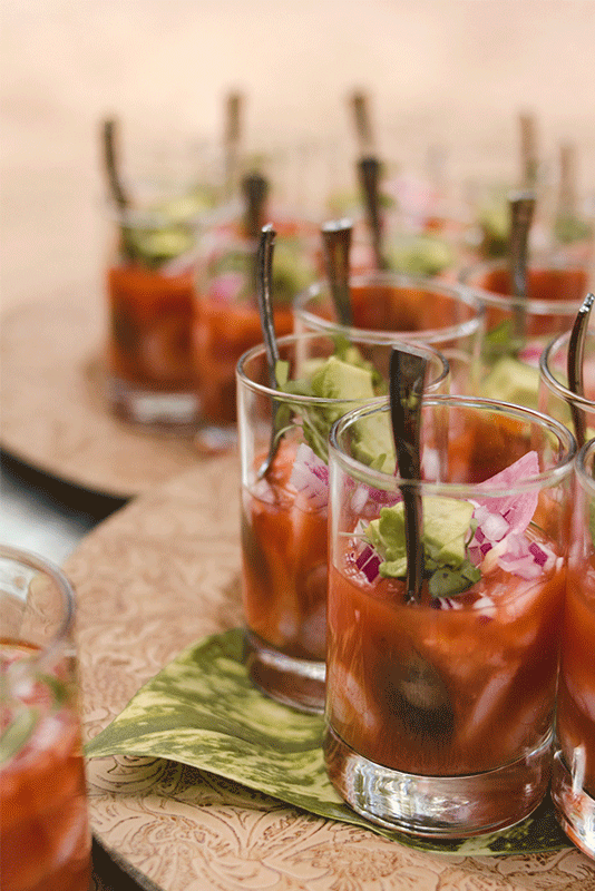 Platillos para bodas en la playa