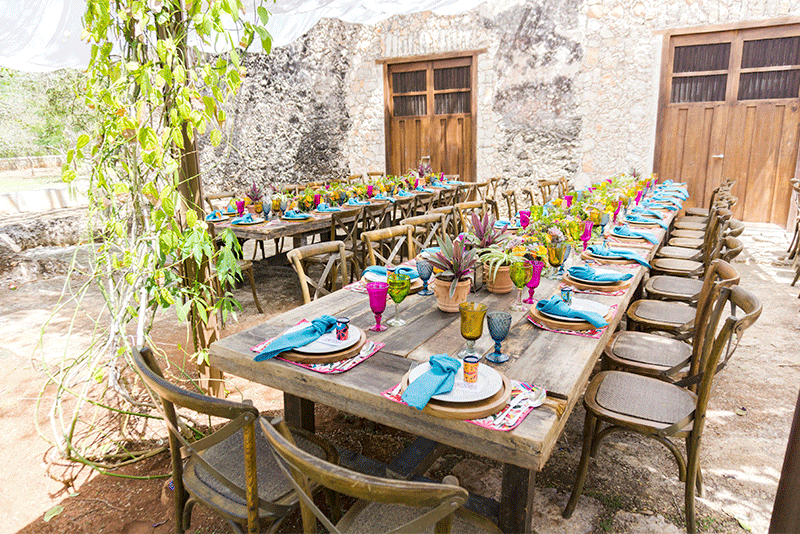 Wedding catering setup