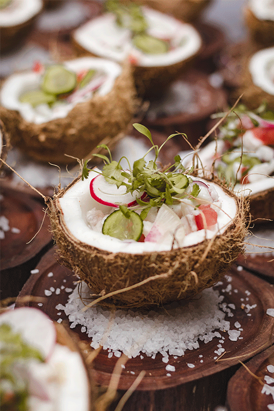 Platillos frescos para boda